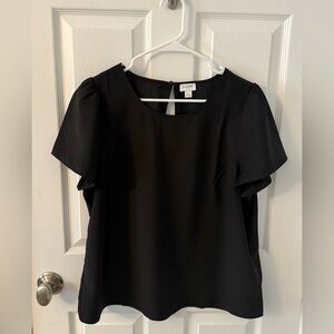J. Crew Factory Classic Black Short Sleeve Blouse